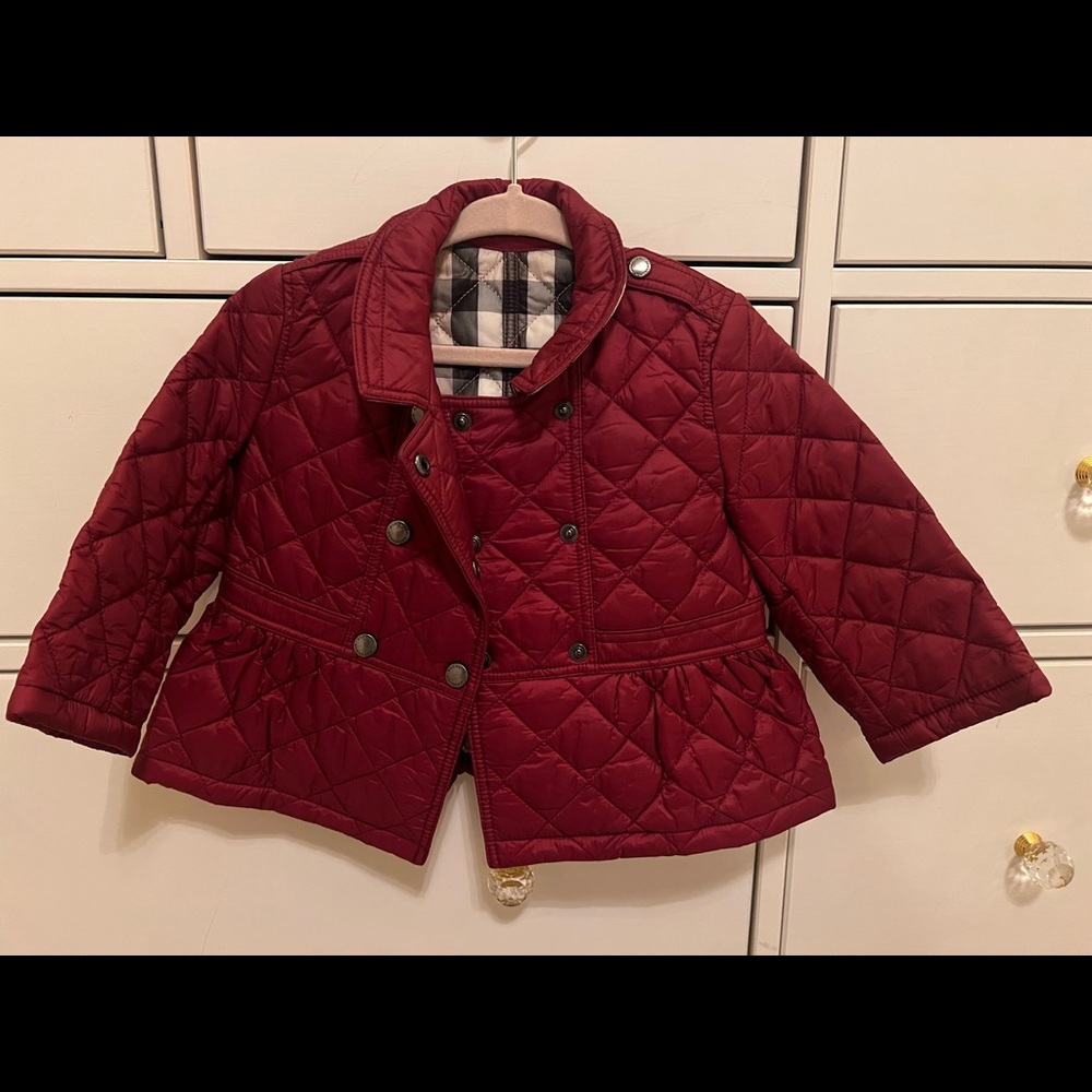 BURBERRY| Burgundy Girls Jacket SIZE 12Months NEVER WORN